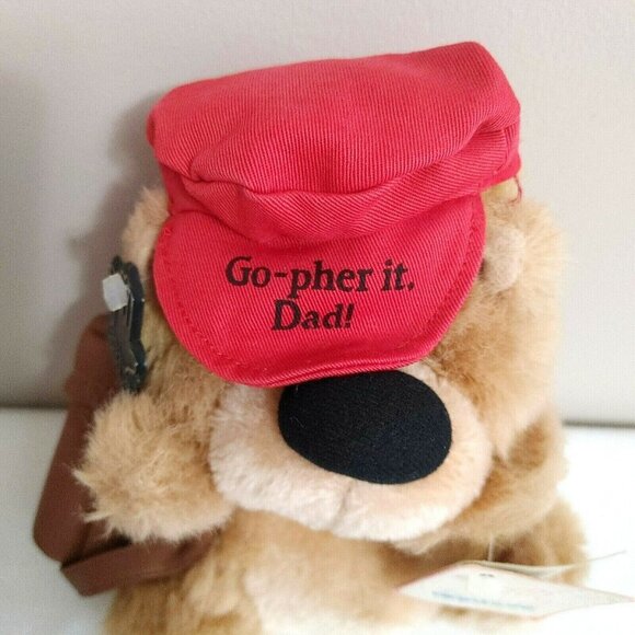 Vintage Applause Gopher  Plush 8" Go-pher It Dad Stuff Animal 1988 Golf NEW - Picture 2 of 8